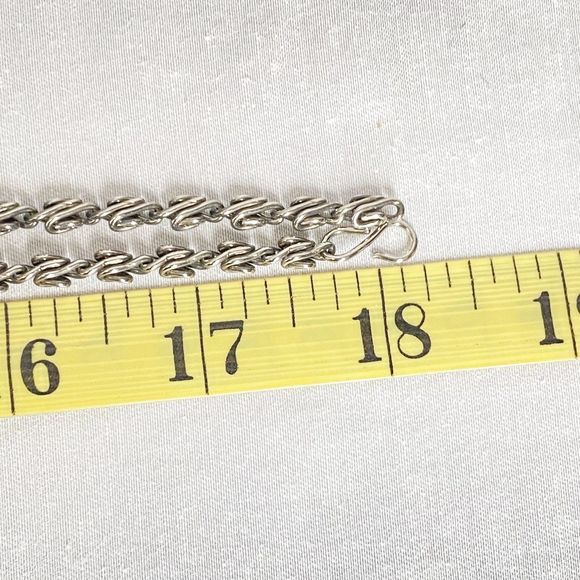 Unisex Silver Tone Scroll Chain Necklace 36" - Picture 7 of 8